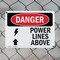 Signmission Power Lines Above Danger Sign, Plastic, 10in W x 7in L, 2PK OS-2PACK-DS-P-710-L-1536 - alternate 8